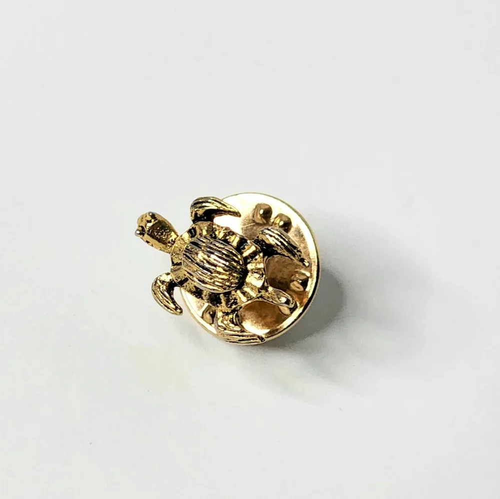 Tiny Goldtone Turtle Tortoise Pin